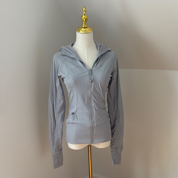 Lululemon Athletica Light Gray Hooded Jacket - Picture 1 of 2